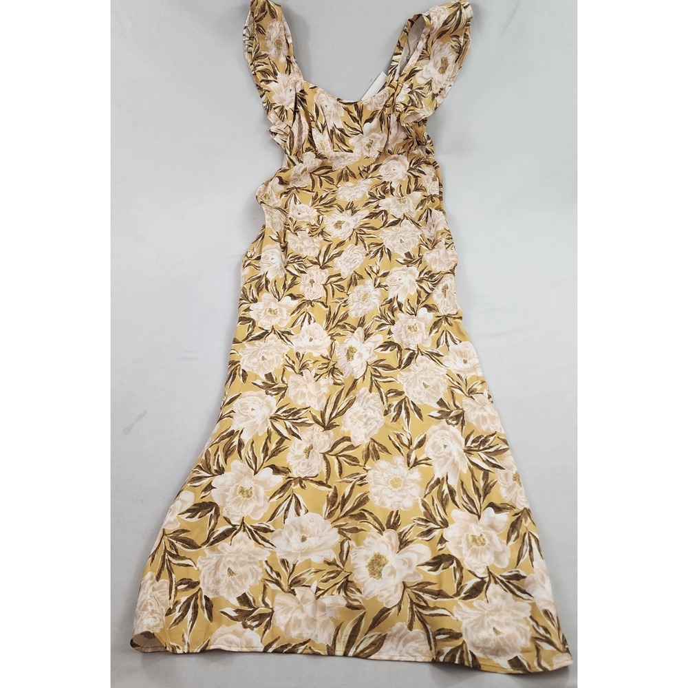 Madewell Womens Floral Fit & Flare Dress Brown V-Neck Sleeveless NP067 Size 0